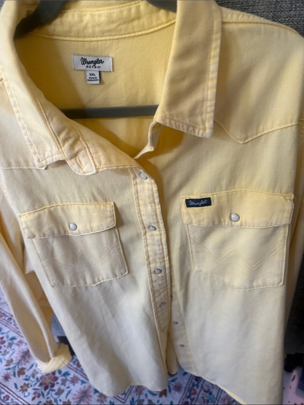Wrangler Light Yellow Western-Style Snap Shirt - Picture 4 of 4
